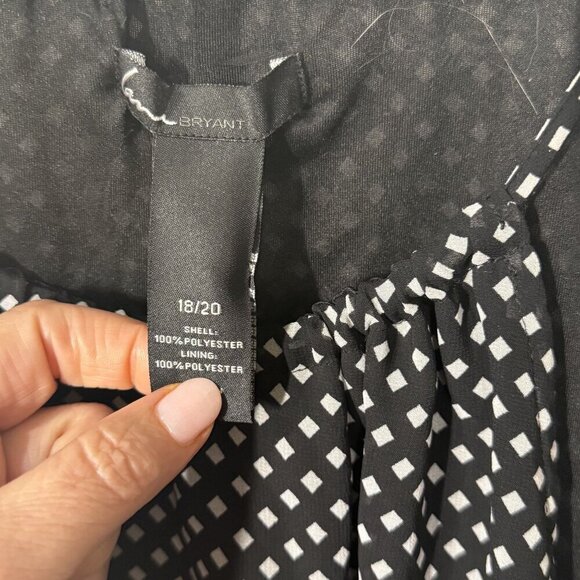 Lane Bryant Womens Sleeveless Geometric Print Sundress Size 18/20 Black Multi-Co - Picture 4 of 5